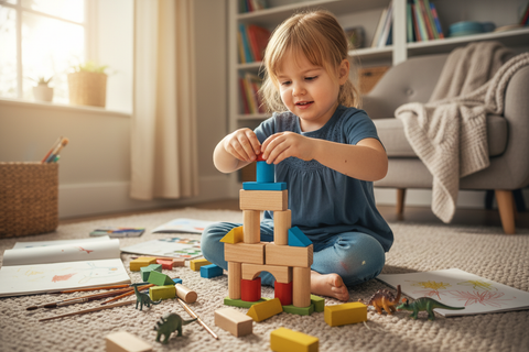 Child engaged in screen-free play activities - alternatives to screen time that work