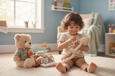 Child developing emotional intelligence through nurturing play and cooperative activities
